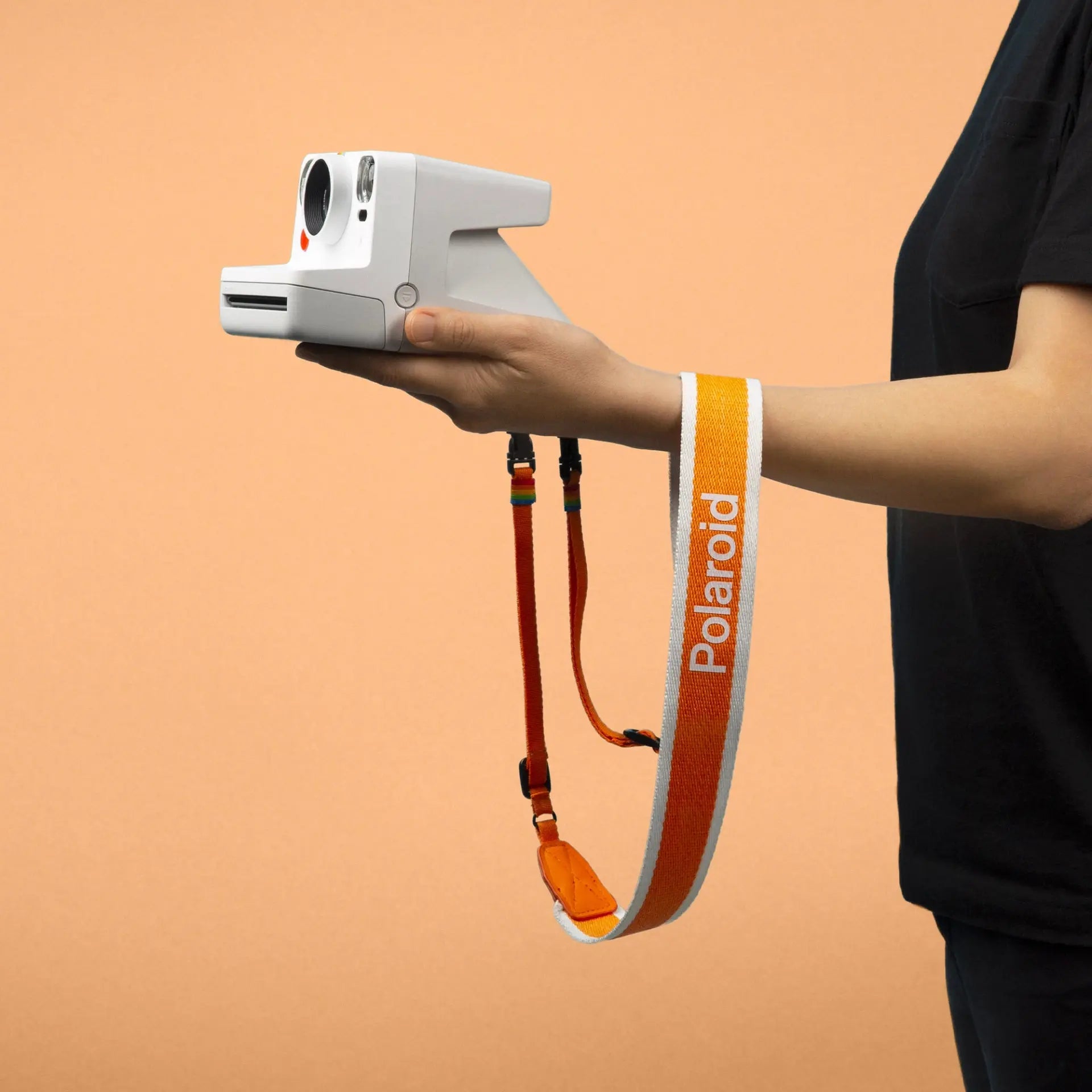 Ремінь для камер Polaroid Strap Flat оранжевий з полоскою